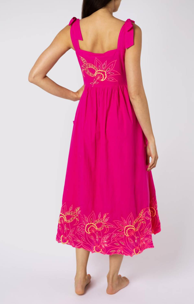 Shop Juliet Dunn Cut Out Tie Dress In Fuchsia In Pink