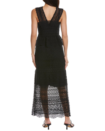 Shop Ulla Johnson Lace Silk-trim Maxi Dress In Black