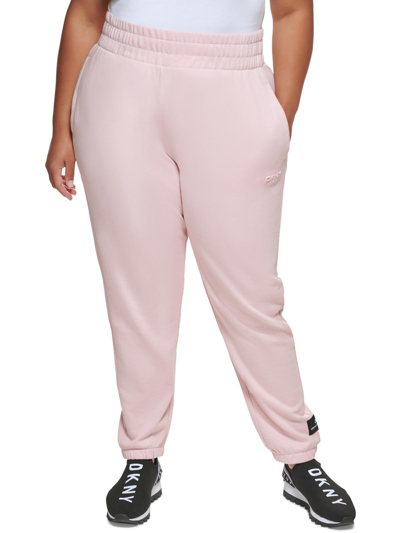 Shop Dkny Sport Plus Womens Comfy Cozy Jogger Pants In Pink