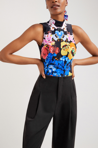 Desigual M. Christian Lacroix Floral Bodysuit In Black