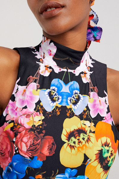 Desigual M. Christian Lacroix Floral Bodysuit In Black
