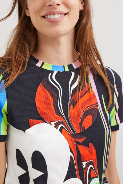 Desigual M. Christian Lacroix Mickey Mouse T-shirt In Black