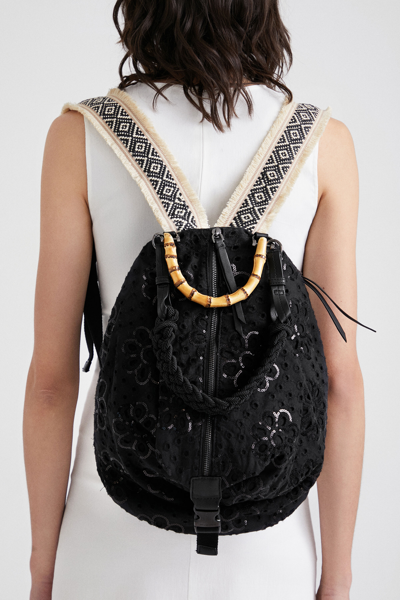 Desigual Medium-size Multiposition English Embroidery Backpack In Black |  ModeSens