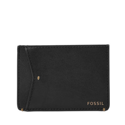 Shop Fossil Men's Joshua Cactus Leather Card Case In Black