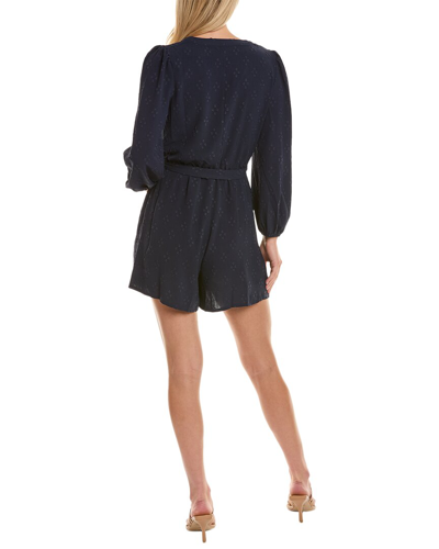 Shop London Times Button Front Romper In Blue