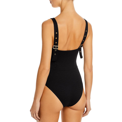 Shop Revel Rey Hunter Womens Snake Print Pool One-piece Swimsuit In Black