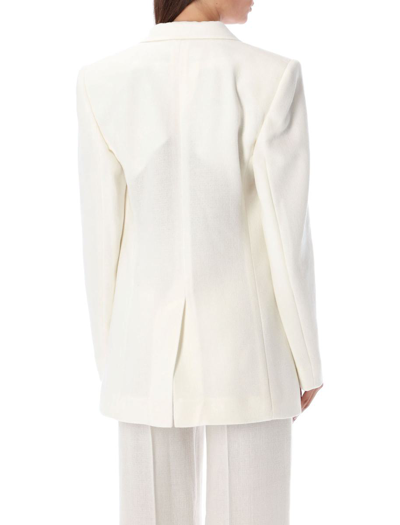 Shop Chloé Blazer Wool Gauze In White
