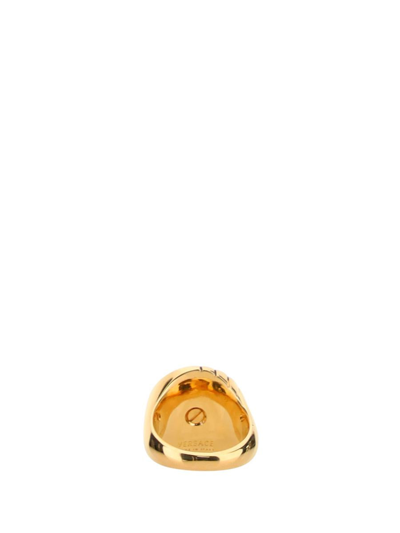 Shop Versace Gianni  Rings In Oro -nero