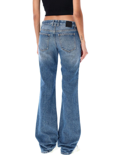 Shop Off-white Slim Flared 5pkt Pants Blue No Color