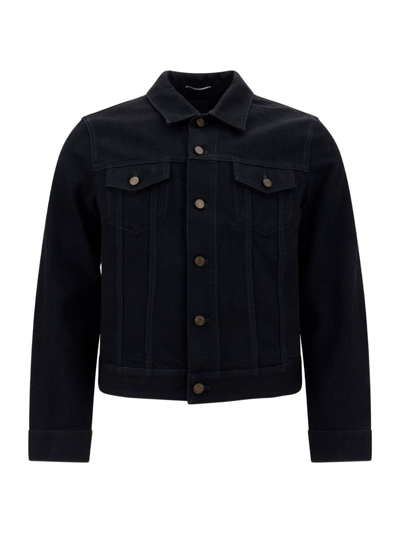 Shop Saint Laurent Jackets In Worn Black