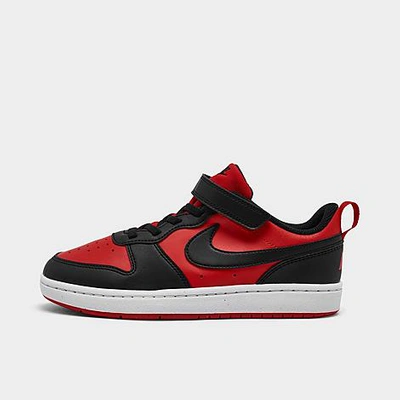 Shop Nike Little Kids' Court Borough Low Recraft Stretch Lace Casual Shoes In University Red/black/white