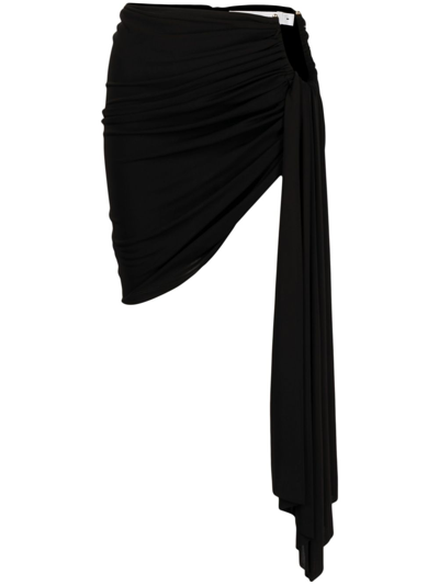 Shop Christopher Esber Arced Palm Draped Mini Skirt - Women's - Viscose In Black