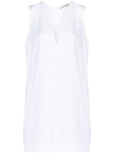 Shop Asceno White Derya Linen Mini Dress