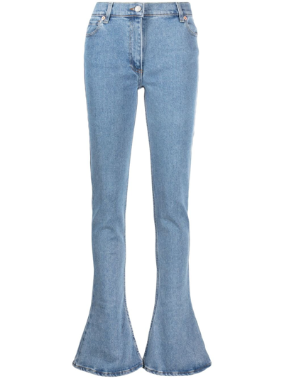 Shop Magda Butrym Skinny Flared Jeans - Women's - Cotton/spandex/elastane In Blue