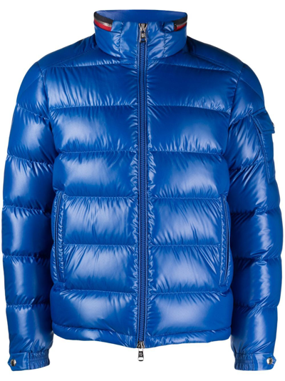 Shop Moncler Bourne Padded Zip-up Jacket - Men's - Polyester/goose Down/feather In Blue