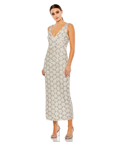 Shop Mac Duggal Women's Fully Beaded Sleeveless Column Dress In Ivory