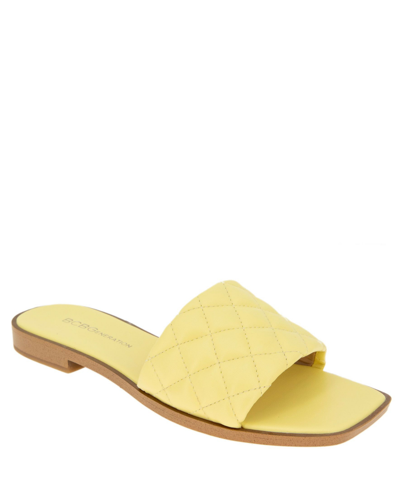 Shop Bcbgeneration Women's Laila Flat Sandal Women's Shoes In Pale Banana Yellow