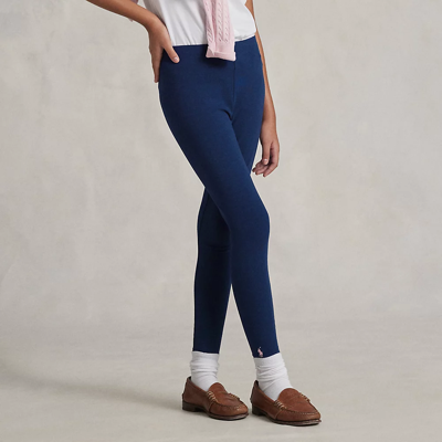 Shop Polo Ralph Lauren Stretch Cotton Jersey Legging In Refined Navy