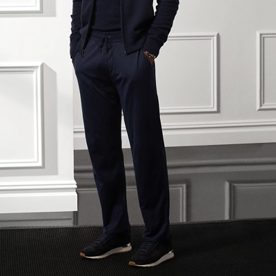 Ralph Lauren Relaxed Cotton Lisle Pant In Classic Chairman Navy