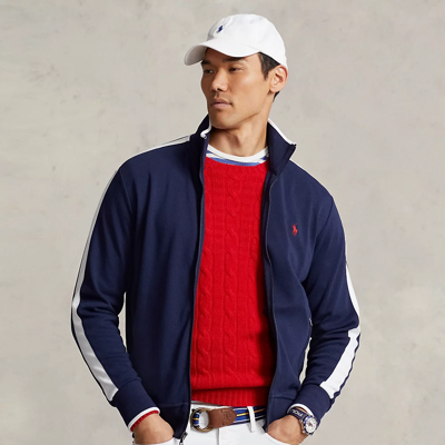 Shop Ralph Lauren Interlock Track Jacket In Refined Navy