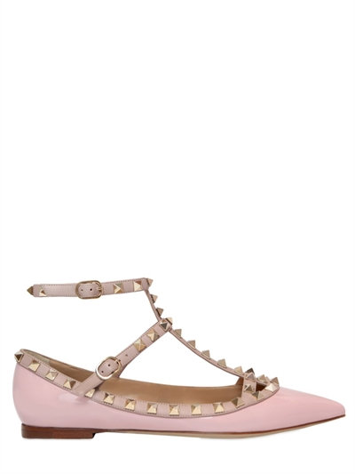 valentino rockstud flats pink