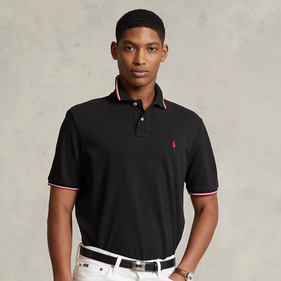 Shop Ralph Lauren Classic Fit Mesh Polo Shirt In Polo Black