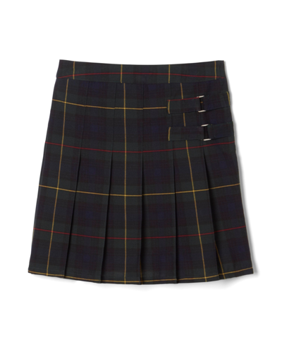 Shop French Toast Big Girls Adjustable Waist Plaid Two-tab Scooter Plaid Skirt In Green