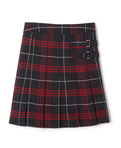 French Toast Toddler Girls Adjustable Waist Plaid Two-tab Scooter Plaid Skirt In Navy