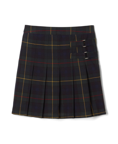 French Toast Toddler Girls Adjustable Waist Plaid Two-tab Scooter Plaid Skirt In Green