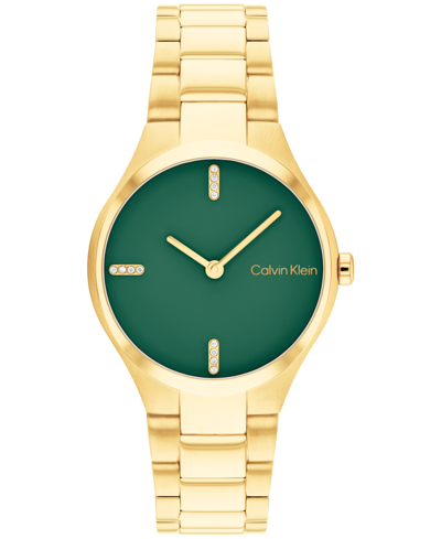 Shop Calvin Klein Women's 2h Quartz Gold-tone Stainless Steel Bracelet Watch 30mm