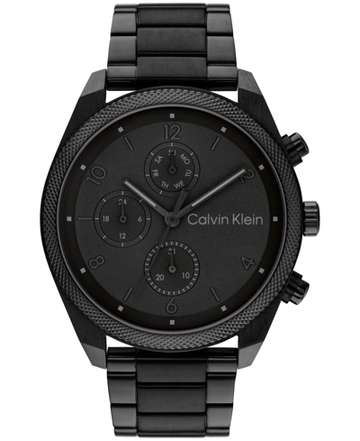 Shop Calvin Klein Men's Multifunction Black Stainless Steel Bracelet Watch 44mm
