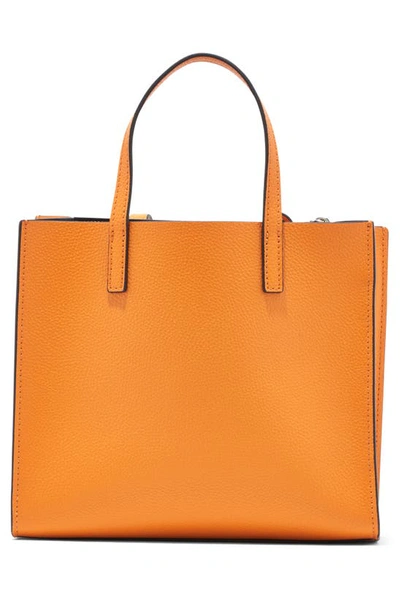 Shop Marc Jacobs Mini Grind Coated Leather Tote In Desert Sun