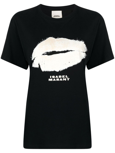 Shop Isabel Marant Ben Logo-print T-shirt In Black