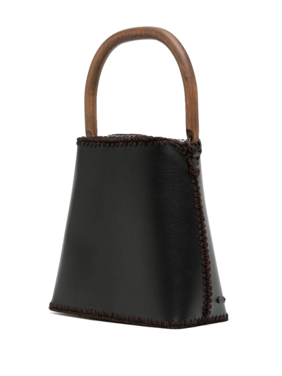 Shop 0711 Drew Leather Tote Bag In Black