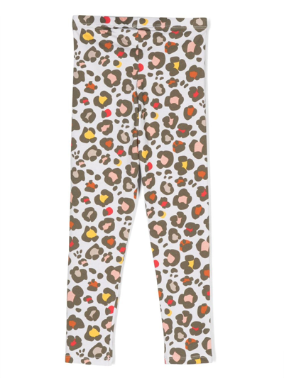 Shop Kenzo Logo-patch Graphic-print Leggings In Neutrals