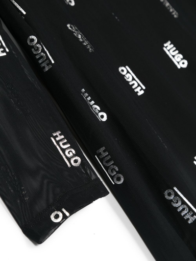 Shop Hugo Logo-print Dress In Black