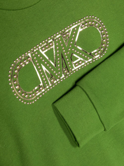 Shop Michael Kors Logo-studed Jersey Sweatshirt In Green
