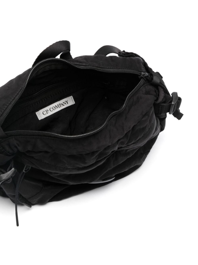 Shop C.p. Company Nylon B Lens-detail Crinkled Belt Bag In Black