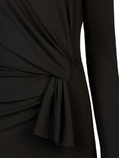 Shop Nina Ricci Long-sleeve Draped Wrap Top In Black