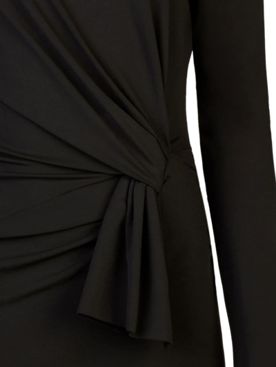 Nina Ricci Long-sleeve Draped Wrap Top In Black