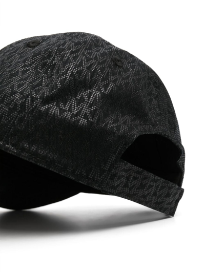 Shop Michael Kors Embroidered-logo Monogrammed Cap In Black