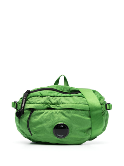 Shop C.p. Company Nylon B Lens-detail Crinkled Belt Bag In Green