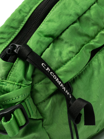 Shop C.p. Company Nylon B Lens-detail Crinkled Belt Bag In Green