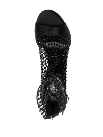 Shop René Caovilla Galaxia 100mm Crystal-embellished Sandals In Black