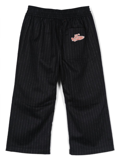 Kenzo Logo-patch Elasticated-waistband Trousers In Blue