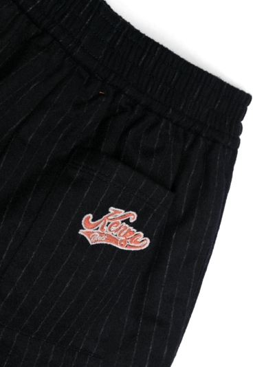 Kenzo Logo-patch Elasticated-waistband Trousers In Blue