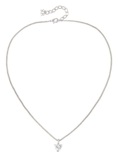 Pre-owned Nina Ricci 1980s Heart Pendant Necklace In Silver