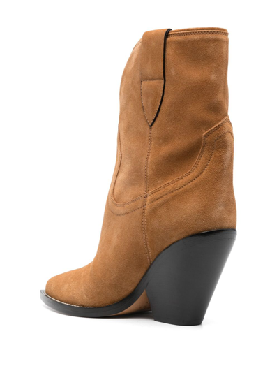 Shop Isabel Marant Leyane 90mm Suede Boots In Brown