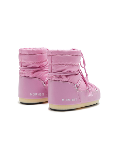 Shop Moon Boot Logo-print Ankle-length Boots In Pink