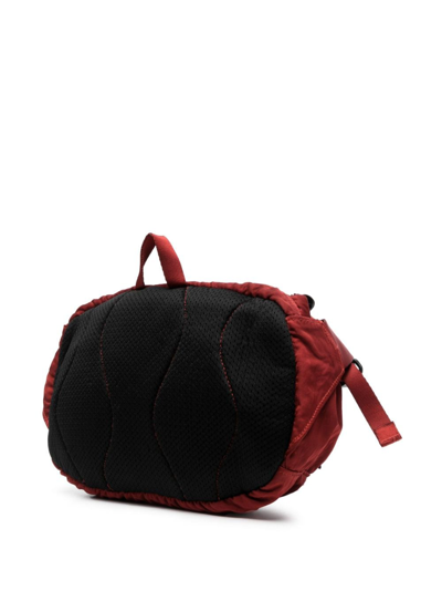 Shop C.p. Company Nylon B Lens-detail Crinkled Belt Bag In 560 Red